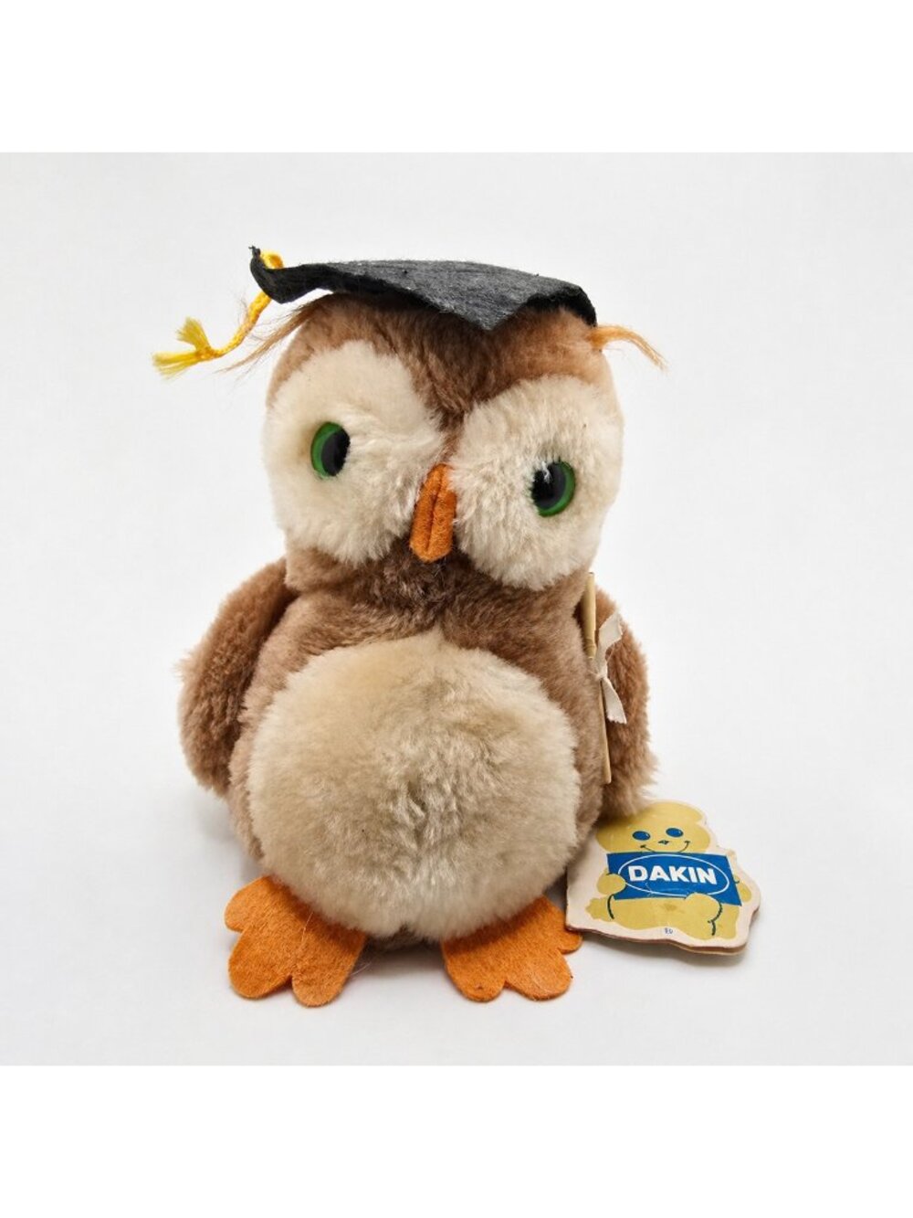 Vintage Dakin Plush Owl Graduation 1975 Obie Bean Bags Stuffed Animal w Tag NUTS